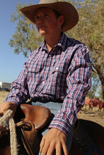 Load image into Gallery viewer, Reba - Red & Blue Plaid Full Button