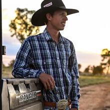 Load image into Gallery viewer, Reba - Green & Blue Full Button