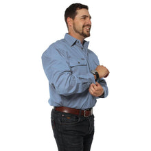 Load image into Gallery viewer, Boss Mens Half Button Work Shirt - Light Steel