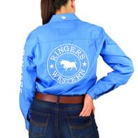 Load image into Gallery viewer, RINGERS WESTERN The Signature Jillaroo Womens Full Button Embroidered Work Shirt Blue