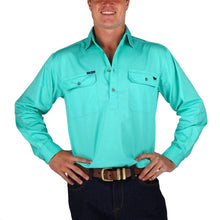 Load image into Gallery viewer, King River Half Button Work Shirt - Mint