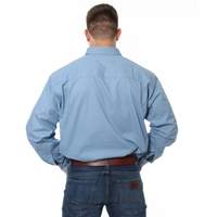 Load image into Gallery viewer, King River Half Button Work Shirt Denim Blue