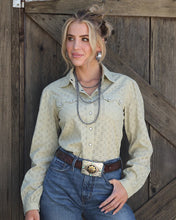 Load image into Gallery viewer, Cinch Ladies Sage Green Eyelet Western Snap Shirt CTW7383013