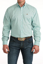 Load image into Gallery viewer, Cinch Men's Light Blue Geometric Print Shirt - MTW1106060