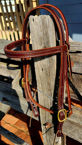 Double Stitched Browband Oiled Headstall HS-PT-14