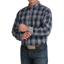 Load image into Gallery viewer, Cinch Mens Navy Plaid Long Sleeve Button Up Shirt  - MTW1106078