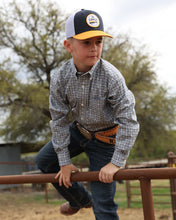 Load image into Gallery viewer, Cinch Youth Boy's White Geometric Print Button Down Shirt MTW7060413