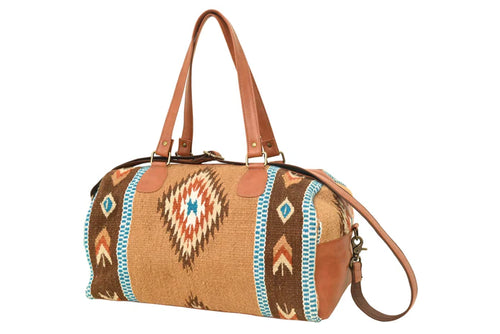 Aztec collection vegan leather duffle bag