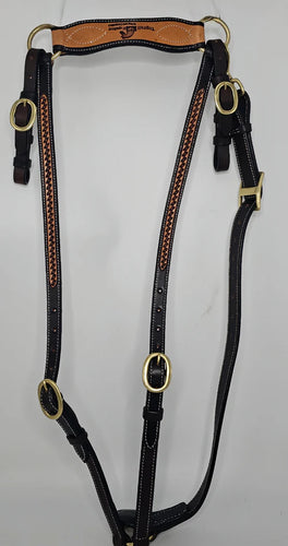 Brigalow Basket Stamped USA Leather Show Breastplate - TE-BP-5556