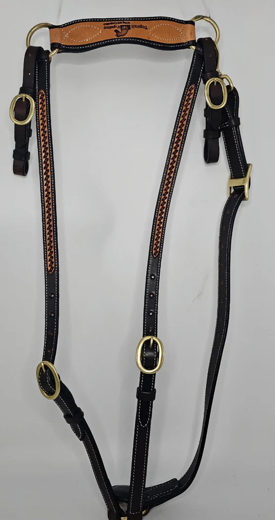 Brigalow Basket Stamped USA Leather Show Breastplate - TE-BP-5556