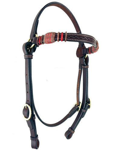 Bridle - Idaho Competition Show Bridle with Red Infused Rawhide Buttons