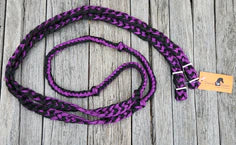 Barrel Racing Reins - Purple & Black