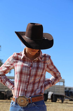 Reba - Sweet Red Plaid Gal - Slim Fit