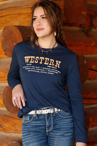 Cruel Denim Navy Women's long-sleeved tee CTK7459001