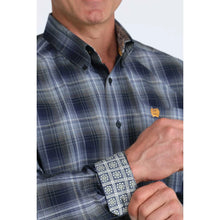 Load image into Gallery viewer, Cinch Mens Navy Plaid Long Sleeve Button Up Shirt  - MTW1106078