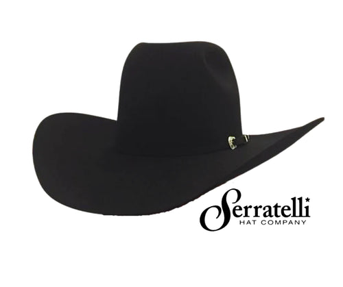 Serratelli BLACK 6X Felt Hat with S4 High Crown & 4 3/8
