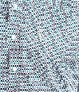 Cinch Men's Gray Geometric Print Western Button-Down Shirt - MTW1343083