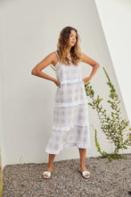 Load image into Gallery viewer, LJC BISTRO DRESS - SAND CHECK - LINEN