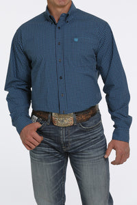 Cinch Mens Navy Check Shirt  - MTW1105439