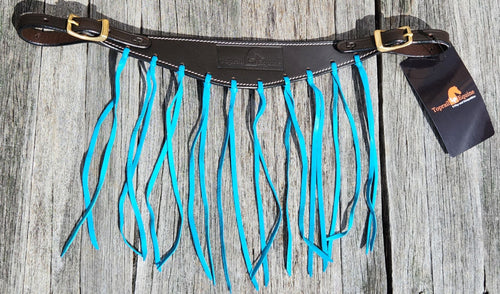 FV-01 Leather Fly Veil with Turquoise Tassels