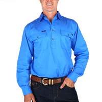 Load image into Gallery viewer, King River Half Button Work Shirt Blue