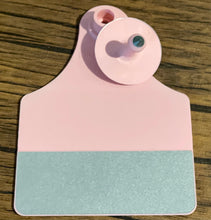Load image into Gallery viewer, Large Pale Pale Pink  Reflective Ear Tags WITH Buttons