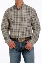 Load image into Gallery viewer, Men’s  Khaki Check Classic Fit Cinch Shirt - MTW1105327 KHA