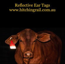 Load image into Gallery viewer, Large Red Reflective Ear Tags WITH Buttons