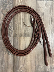 REINS - RN-PT12  Weighted Double Stitched Leather Reins - 5/8' *8'