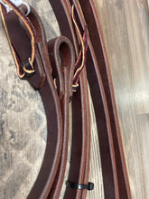 Load image into Gallery viewer, REINS - HR1 Oiled Harness Split Reins 3/4&quot; by 7ft9&quot;. Weighted Ends.